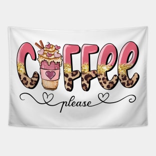 Leopard Coffee Please Valentine Day Tapestry