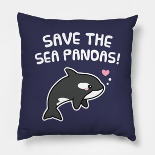 Cute Orca, Save The Sea Pandas Pillow