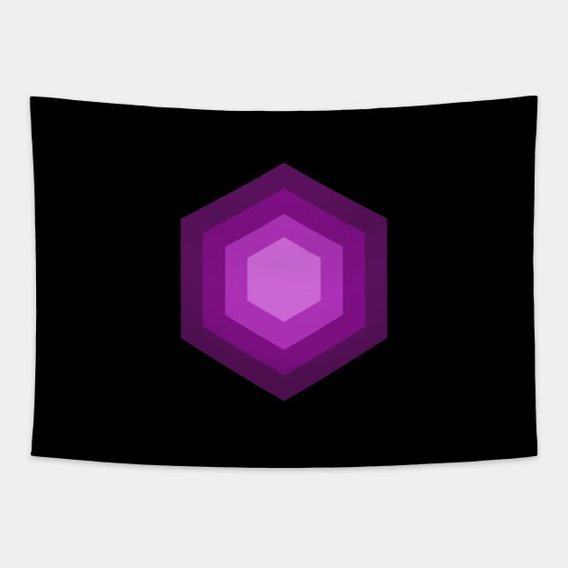 Geometric Hexagon Pattern with Purple Shades Tapestry by Heartfeltarts