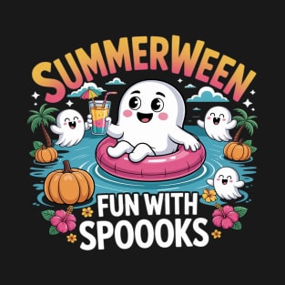 Summer Vacation Party Group Summerween Fun With Spooks T-Shirt