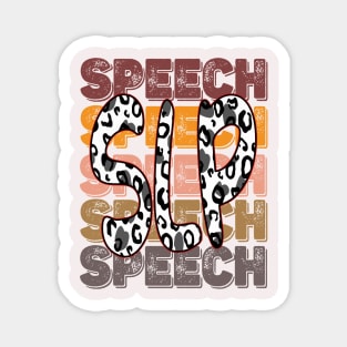 Speech Language Pathologist Stacked Cheetah Leopard Back to School Magnet