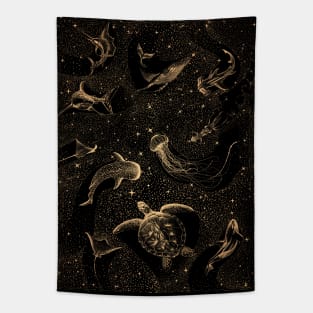 Cosmic Ocean -  Dark GOLD Version Tapestry