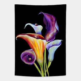 Watercolor Calla Lilies Bouquet Blooming Tapestry