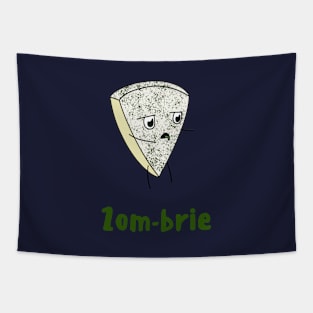 Spooky Zom-brie Halloween Cheese Pun Tapestry