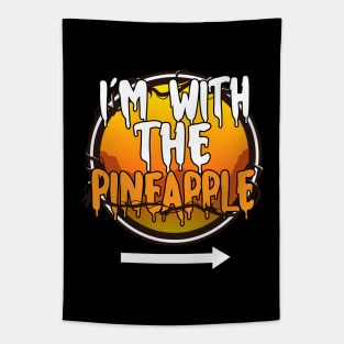 I'm With The Pineapple Funny Lazy Halloween Costume Last Minute Halloween Costume Halloween 2021 Gift Tapestry