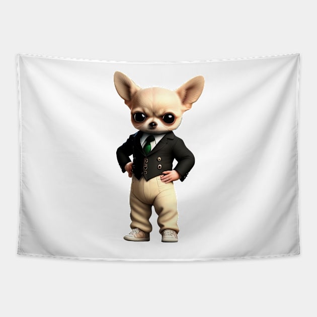 Chihuahua gentleman Tapestry by IDesign23