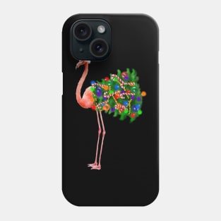 Flamingo Christmas Lights, Xmas Tree, Santa Hat Phone Case