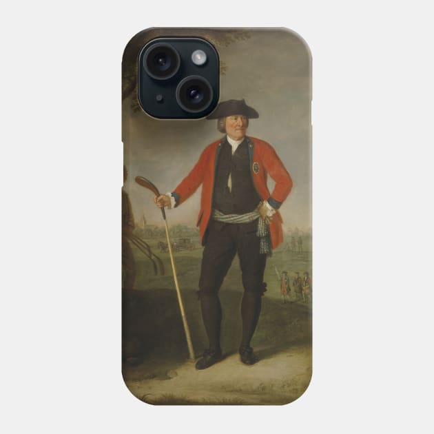 William Inglis, c 1712 - 1792. Surgeon and Captain of the Honourable Company of Edinburgh Golfers by David Allan Phone Case by Classic Art Stall