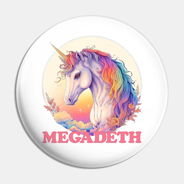 Megadeth ---- Retro Twee Style Unicorn Pin by DankFutura