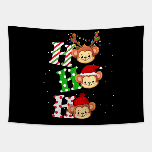 Monkey Ho Ho Ho Christmas Tapestry