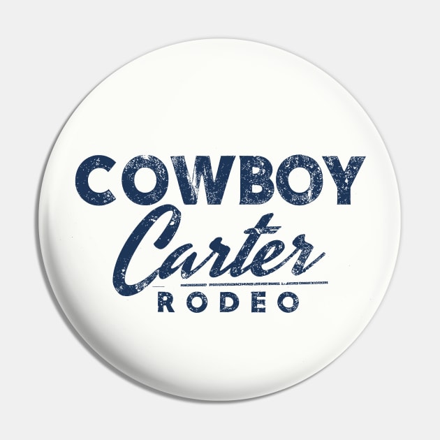 Cowboy Carter Rodeo Vintage Graphic Navy Pin by Retro Travel Design