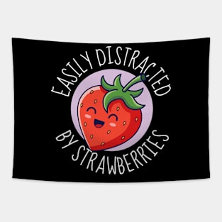 Easily Distracted By Strawberries Cute Strawberry Tapestry