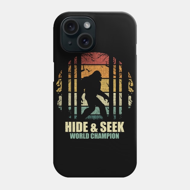 Sasquatch bigfoot Hide seek world champion Bigfoot Retro Gift Phone Case by Tesszero