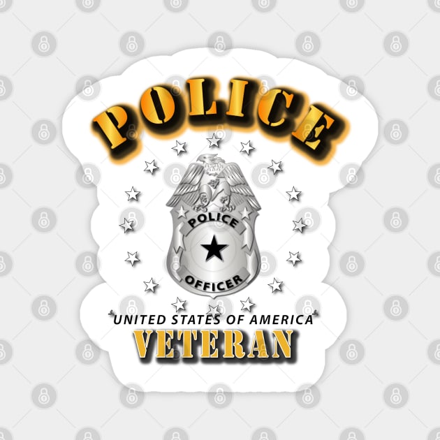 Police Veteran - Badge Magnet by twix123844