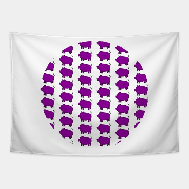 Purple Pig Pattern Tapestry by ellenhenryart