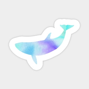 Blue purple whale silhouette Magnet