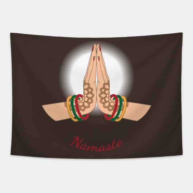 Namaste Hands 1 Tapestry by ShineYourLight