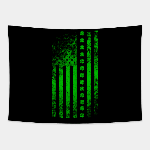 St. Patrick's Day Irish American Flag Clover Tapestry by nakos