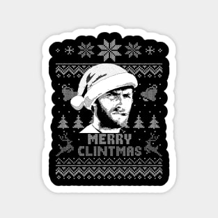 Clint Eastwood Merry Christmas - white Magnet