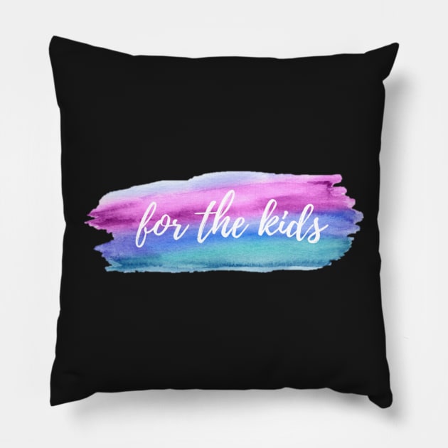 Watercolor Streak For the Kids Pillow by annmariestowe