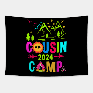 Family Camping Summer Vacation Crew Cousin Camp 2024 T-Shirt Tapestry