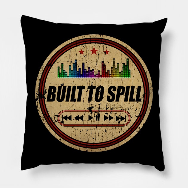 Graphic Built To Spill Name Retro Distressed Cassette Tape Vintage Pillow by On Dragon Wings Studios