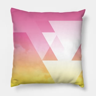 Pink and yellow sky with clouds Pillow