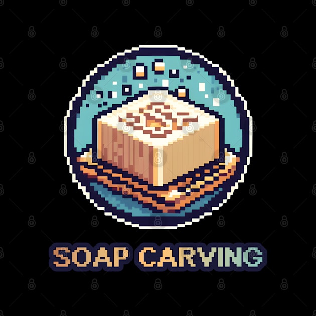 Soap Carving Pixel Art Retro by ThesePrints