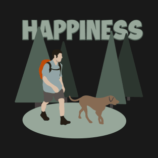 Happiness Wander Backpacking Outdoor Hiker Hiking T-Shirt