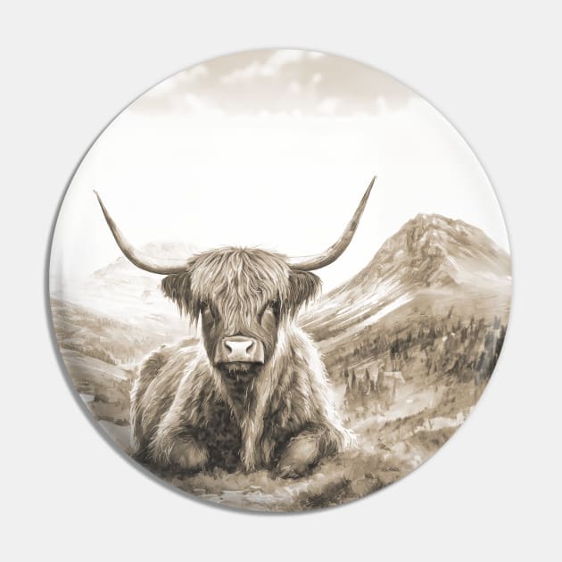 Highland Cow Serenity - Scotland Pin by POD24