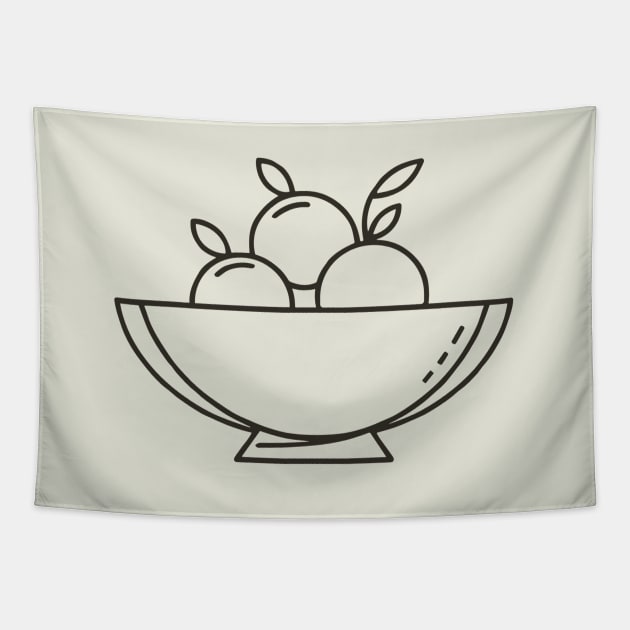 Line art of a fruit bowl Tapestry by design/you/love