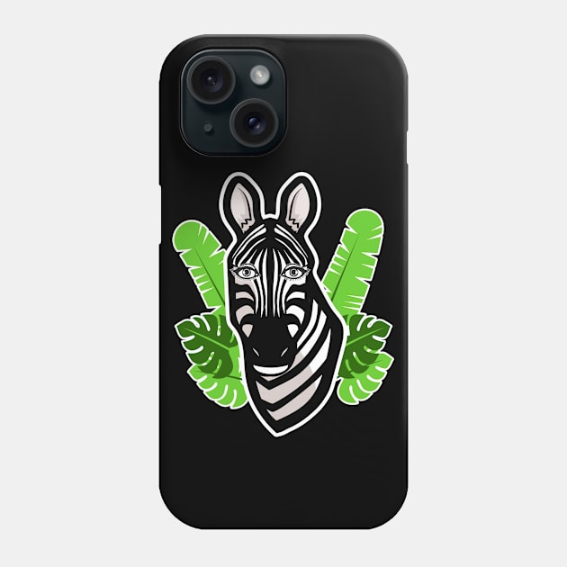 🦓 Zebra Portrait! Kawaii Beautiful African Animal, Zebra Phone Case by Pixoplanet