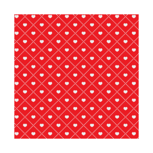 Red Hearts Pattern T-Shirt