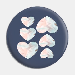 Romantic marble hearts Pin