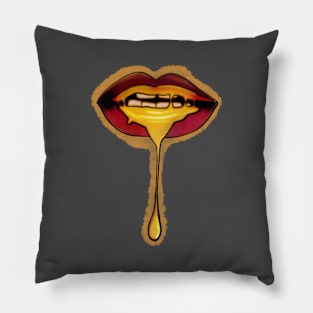 Gold lips Pillow