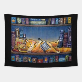 Book cat Tapestry