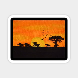 Irrelephant Sunset Magnet