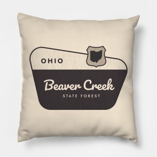 Beaver Creek State Forest Ohio Welcome Sign Pillow