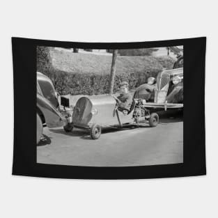 Go Kart Driver, 1937. Vintage Photo Tapestry