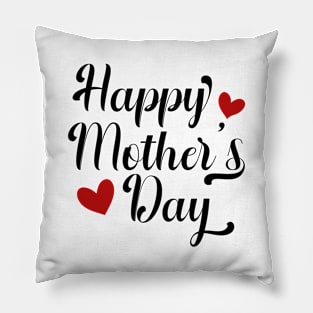 Simple and Elegant Happy Mother's Day Calligraphy Pillow