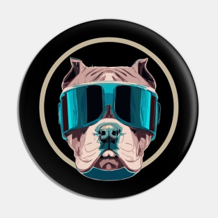 Futuristic Pit Bull Dog Lover Terrier Pin