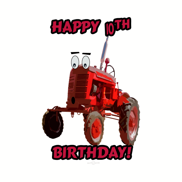 Happy tenth birthday tractor design by seadogprints