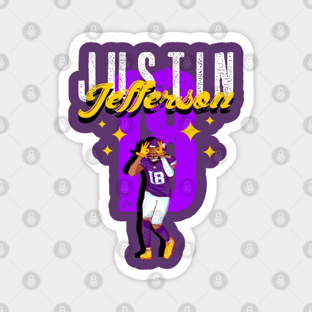 Justin Jefferson 18 - Minnesota Vikings Magnet by Mic jr