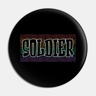 LGBTQ PATTERN USA SOLDIER Pin