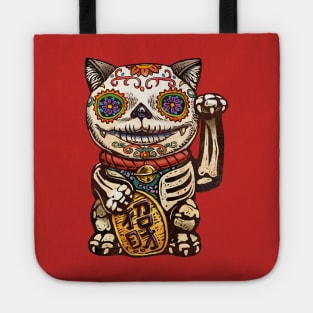 Day of the Dead Maneki-Neko Lucky Shirt Tote