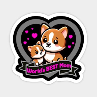 World's Best Mom Cute Corgis Magnet