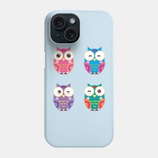 Bright colorful owls (3) Phone Case