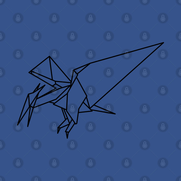 Disover Origami Pterodactyl in Black - Pterodactyl - T-Shirt