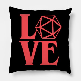 Polyhedral D20 Love DnD Tabletop RPG Pillow