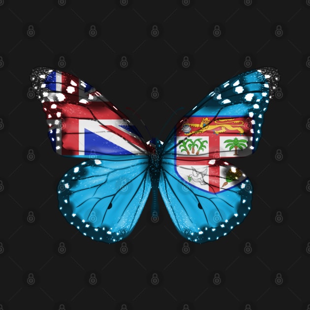 Fijian Flag  Butterfly - Gift for Fijian From Fiji by Country Flags